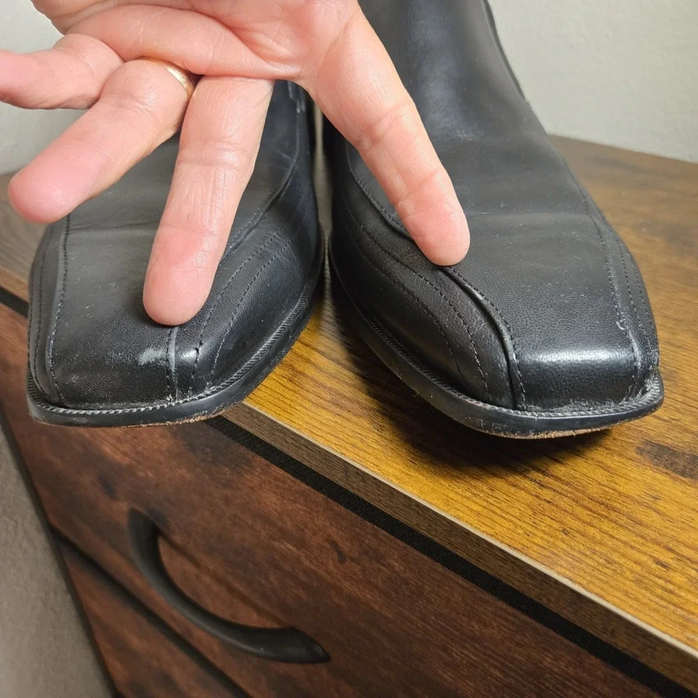 Johnston & Murphy Shoes Mens Size 11M Black Leather Slip On Dress Oxford‎ SHEEP